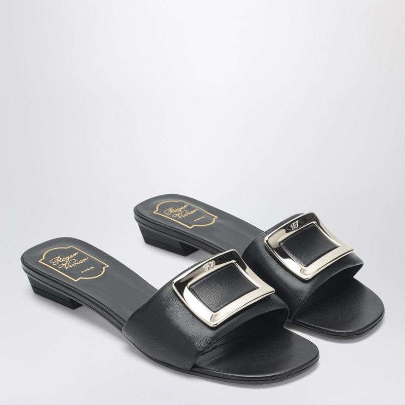 Shoes ROGER VIVIER - Square buckle leather slides - 39 IT Brand