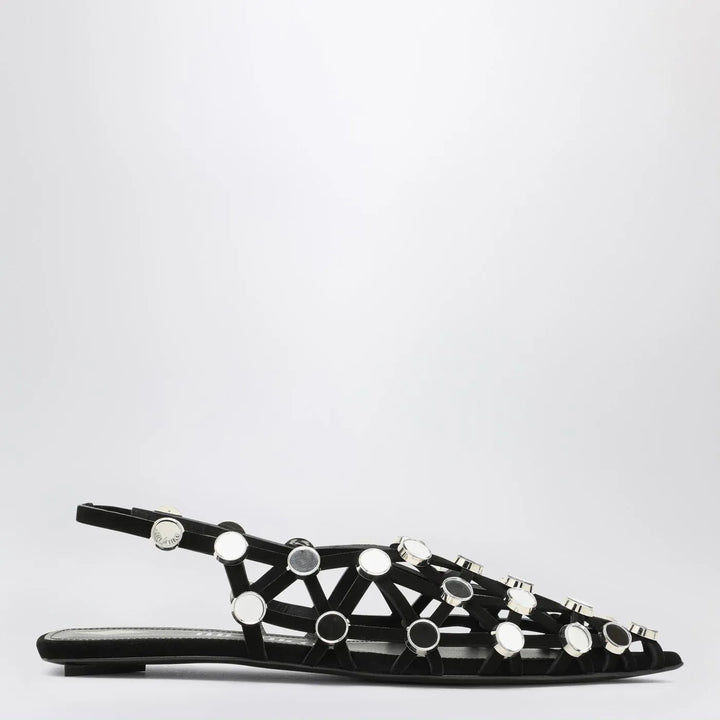 The Attico - Black Grid ballerina Brand Shoes 38 IT