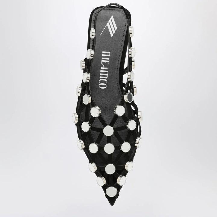 The Attico - Black Grid ballerina Brand Shoes 38 IT