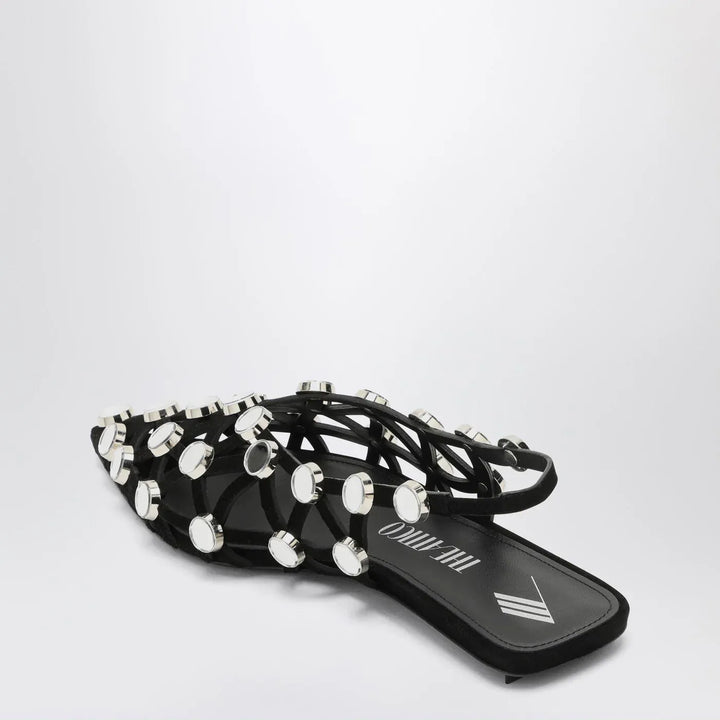 The Attico - Black Grid ballerina Brand Shoes 38 IT