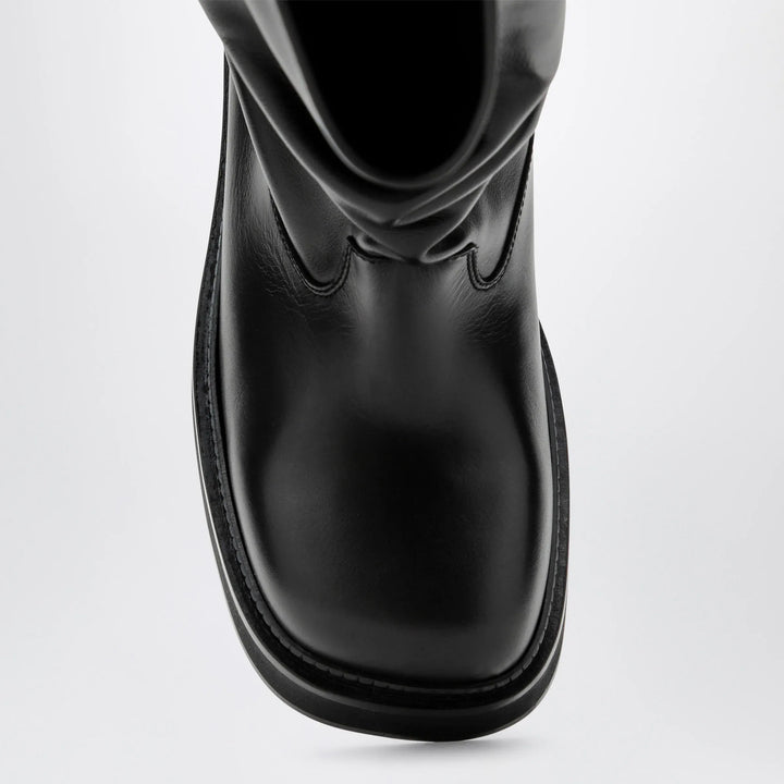 The Attico - Robin Passeggiata combat boots in black calf leather Brand Shoes