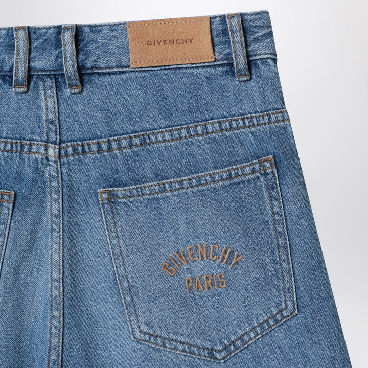 Givenchy - Blue shorts with logo embroidery Brand Shorts
