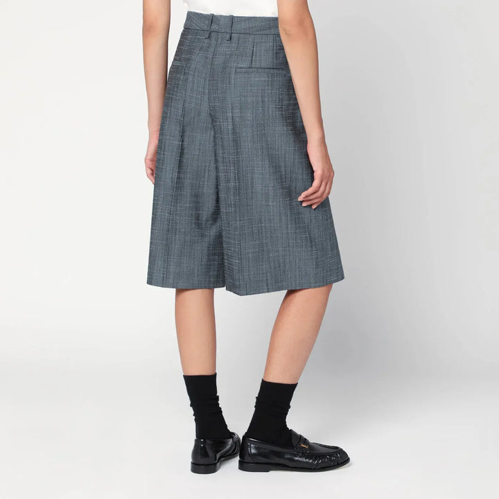 Jil Sander - Bermuda in lana dark sky Brand Shorts 38  FR