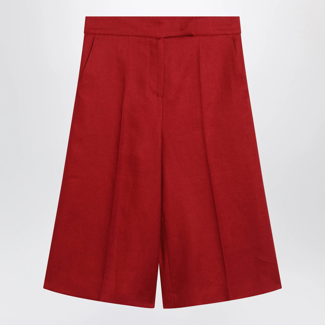 Max Mara - Red linen bermuda shorts Brand Shorts 42  IT