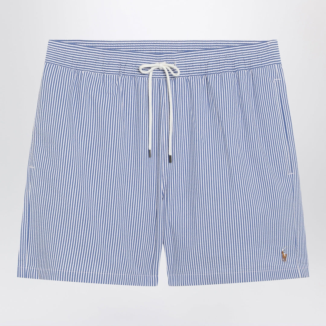 Shorts Polo Ralph Lauren - Traveler striped white/blue seersucker swim shorts Brand