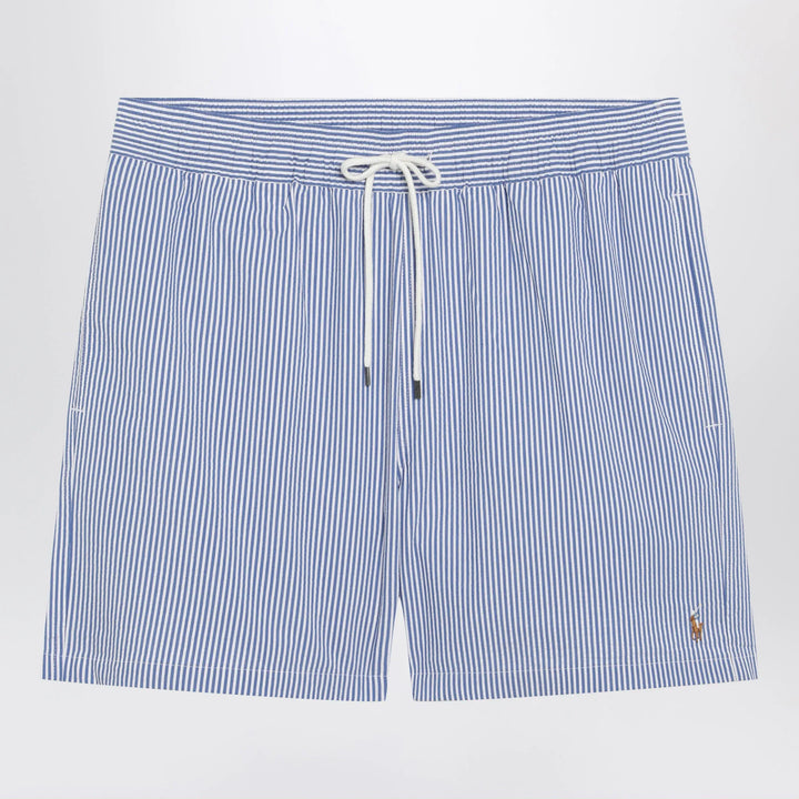 Polo Ralph Lauren - Traveler striped white/blue seersucker swim shorts Brand Shorts S