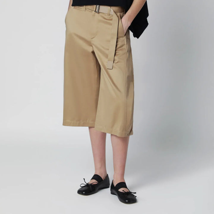 Sacai - Beige cotton chino bermuda shorts Brand Shorts 1