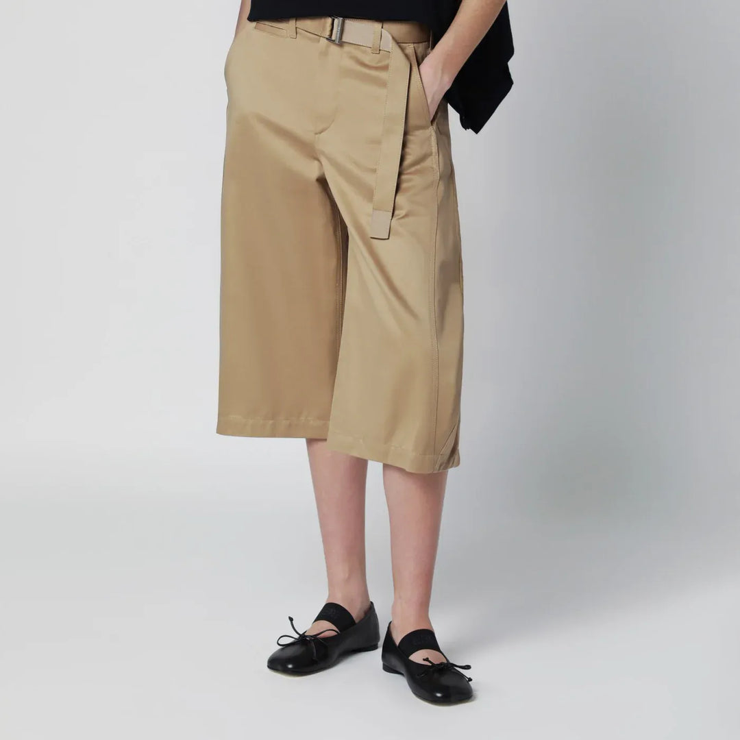 Sacai - Beige cotton chino bermuda shorts Brand Shorts