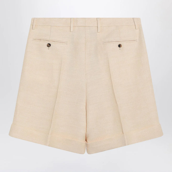 Valentino - Butter-coloured Bermuda shorts with turn-ups Brand Shorts