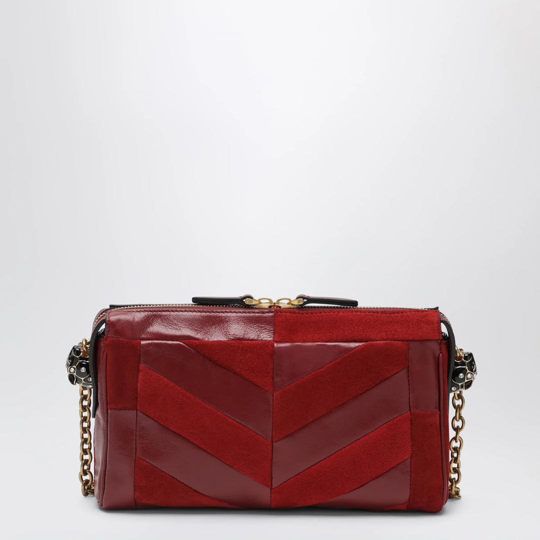 Valentino Garavani - Small Panthea shoulder bag in suede and nappa leather with Chevron pattern Brand Shoulder Bag U