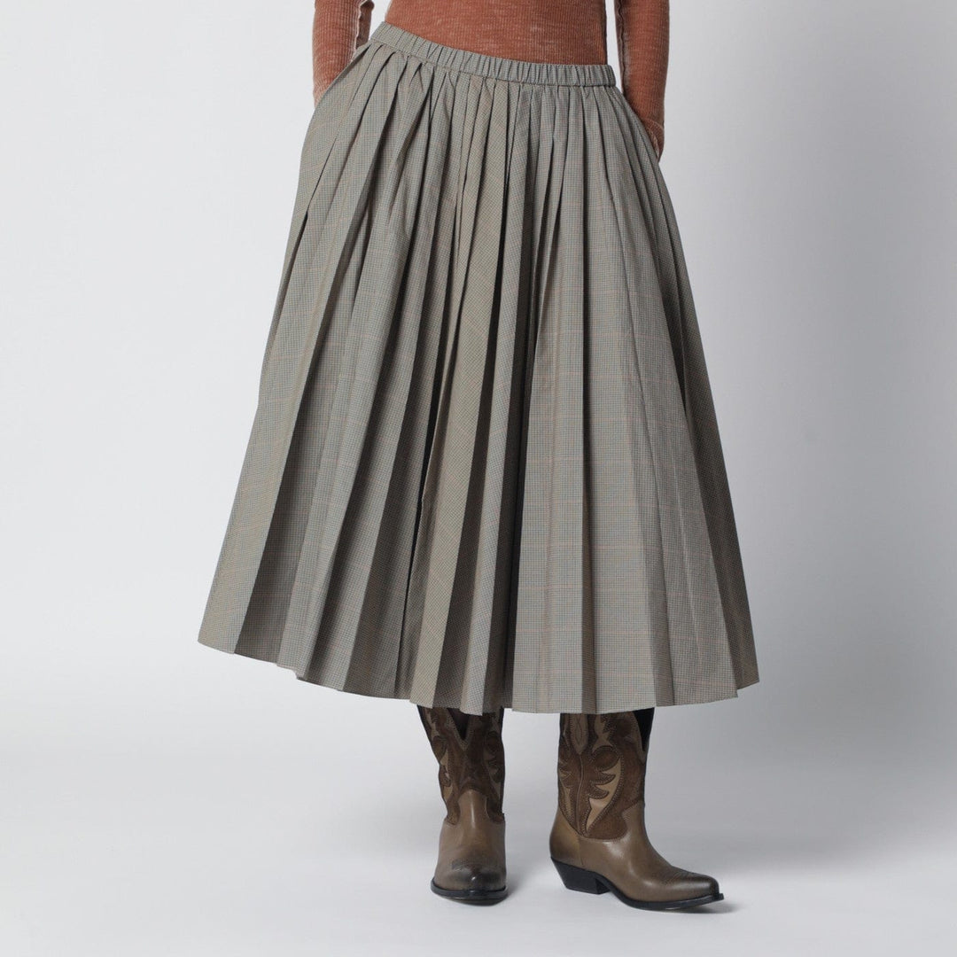 Skirts 6397 - Checked pleated midi skirt Brand