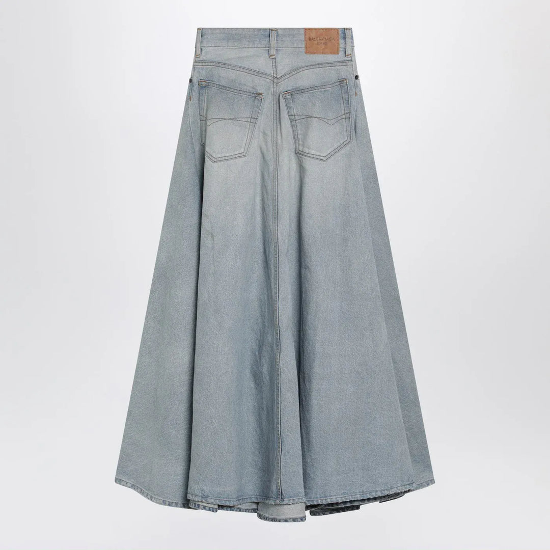 Balenciaga - Light blue maxi godet denim skirt Brand Skirts