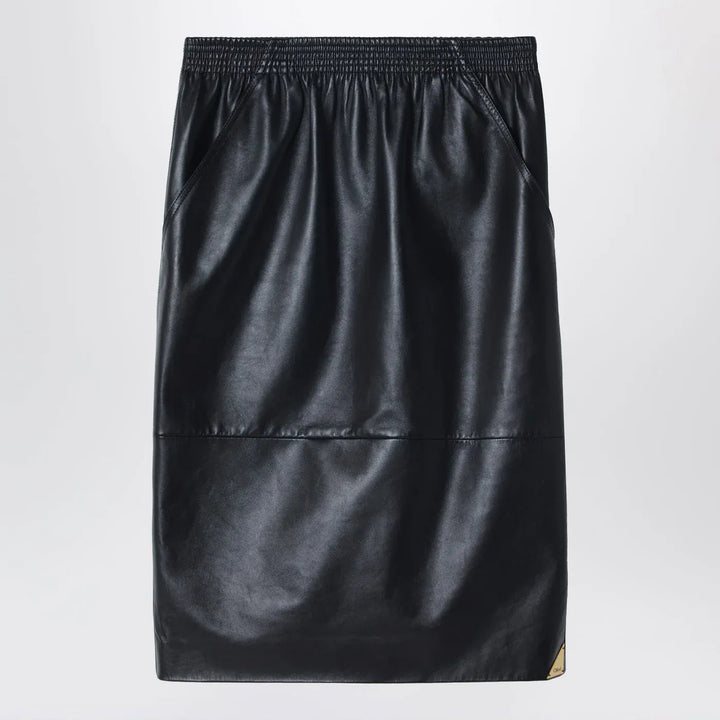 Chloé - Black pencil skirt in plongé nappa leather Brand Skirts