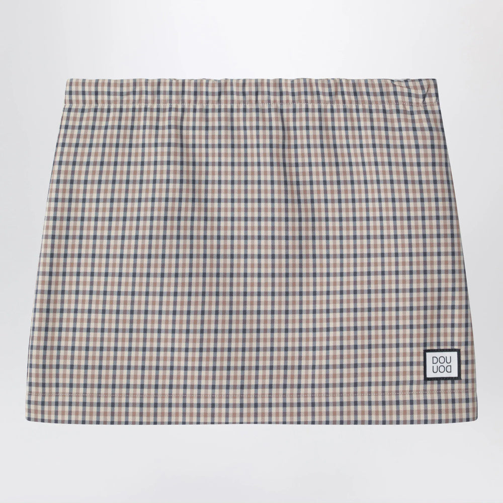 Douuod - Betulla beige mini skirt with check pattern Brand Skirts 8