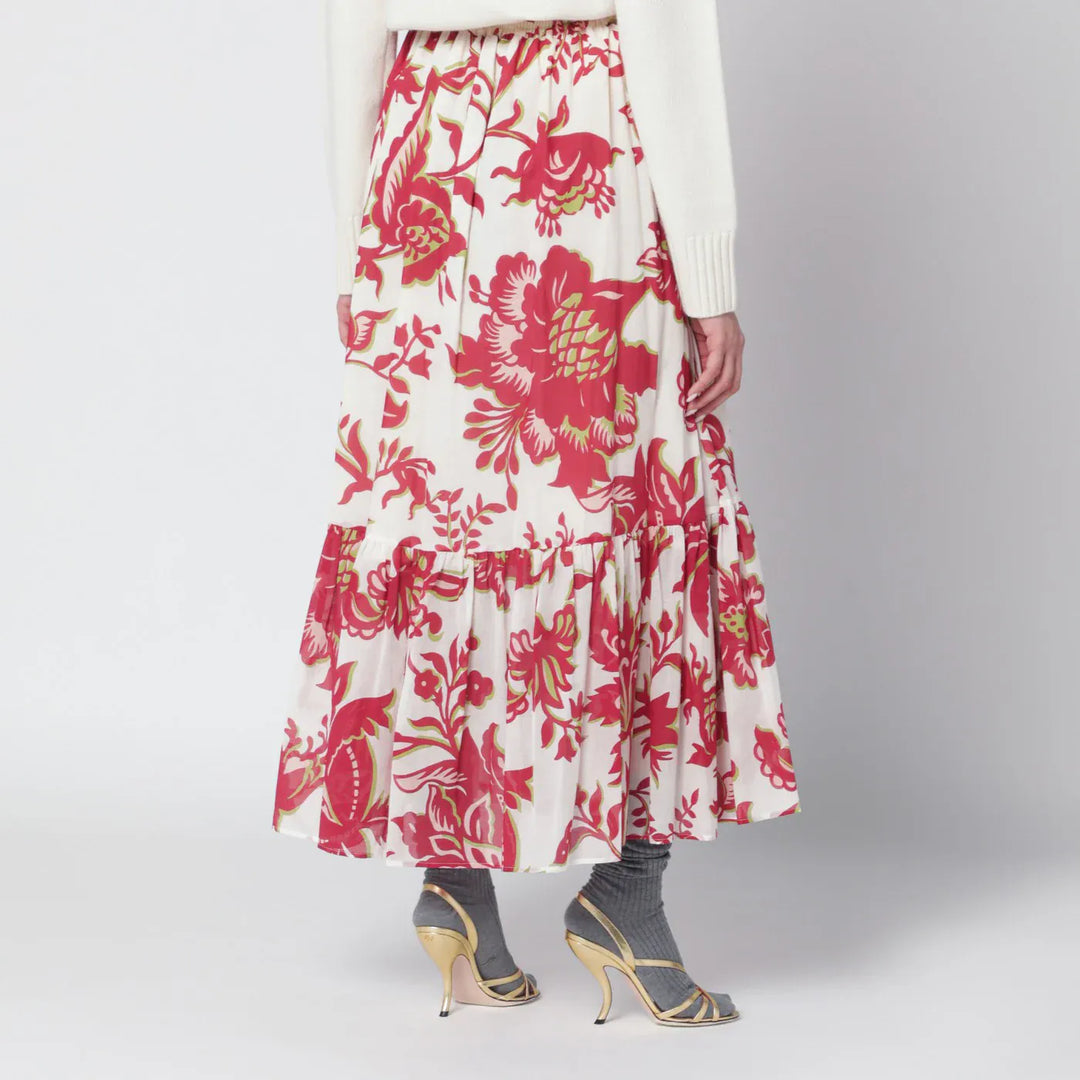 ETRO - White skirt with floral print Brand Skirts