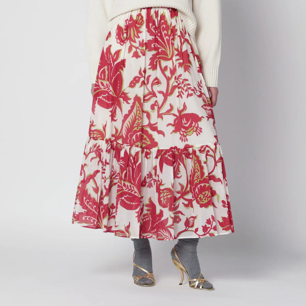 ETRO - White skirt with floral print Brand Skirts 38  IT