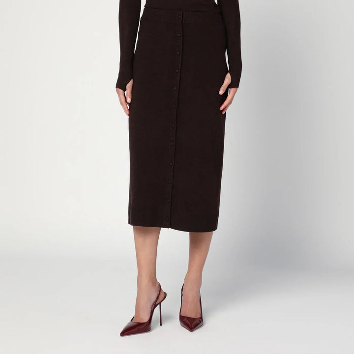 Victoria Beckham - Brown midi skirt in wool blend Brand Skirts L
