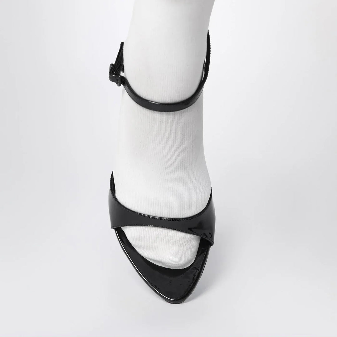 Balenciaga - Avenue Sock black sandal in patent leather and mesh Brand Socks