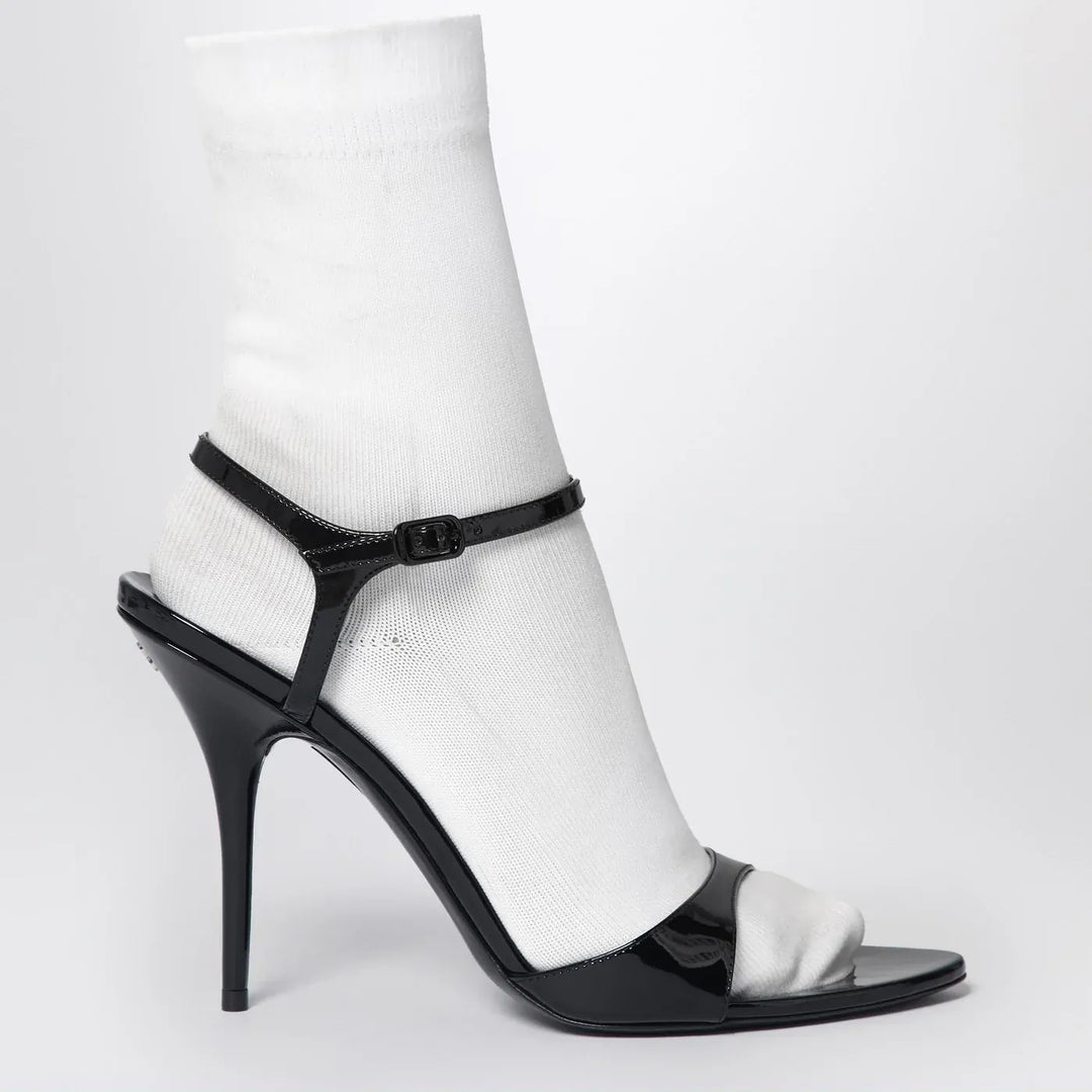 Balenciaga - Avenue Sock black sandal in patent leather and mesh Brand Socks 36 IT