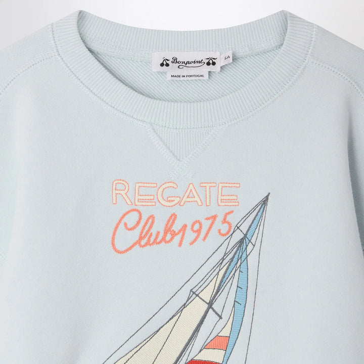 Bonpoint - Erol light blue sweatshirt Brand Sweatshirt