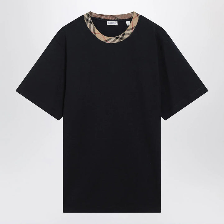 Burberry - Navy T-shirt with Check trims Brand T-Shirt S