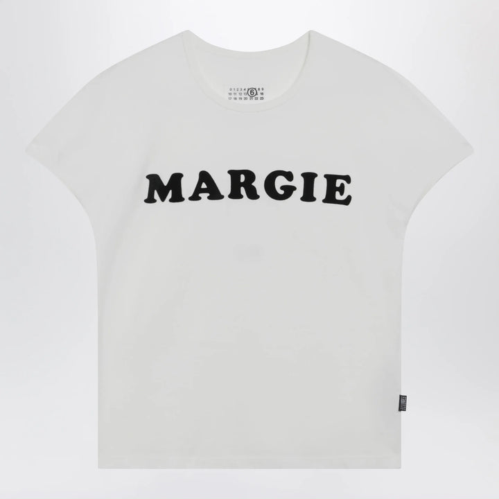 MM6 Maison Margiela - Vintage jersey cotton T-shirt in white Brand T-Shirt