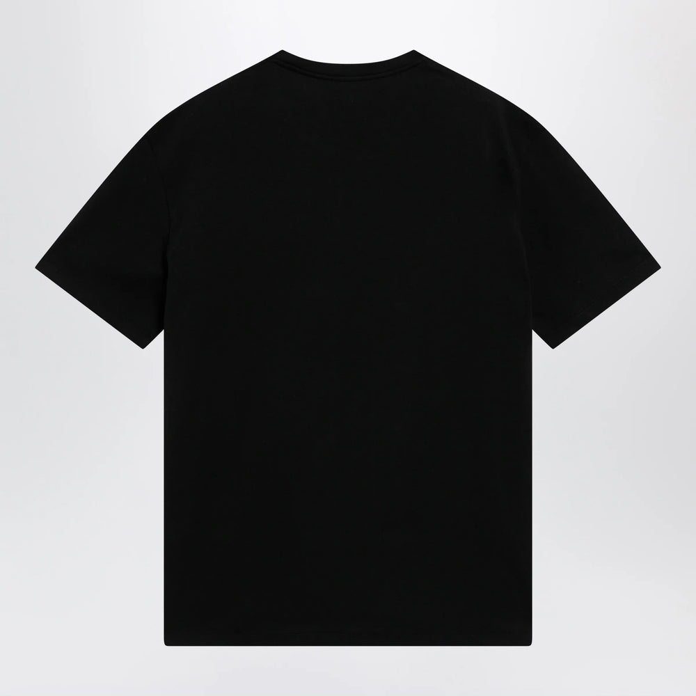 Valentino - Black cotton T-shirt with VLogo embroidery Brand T-Shirt