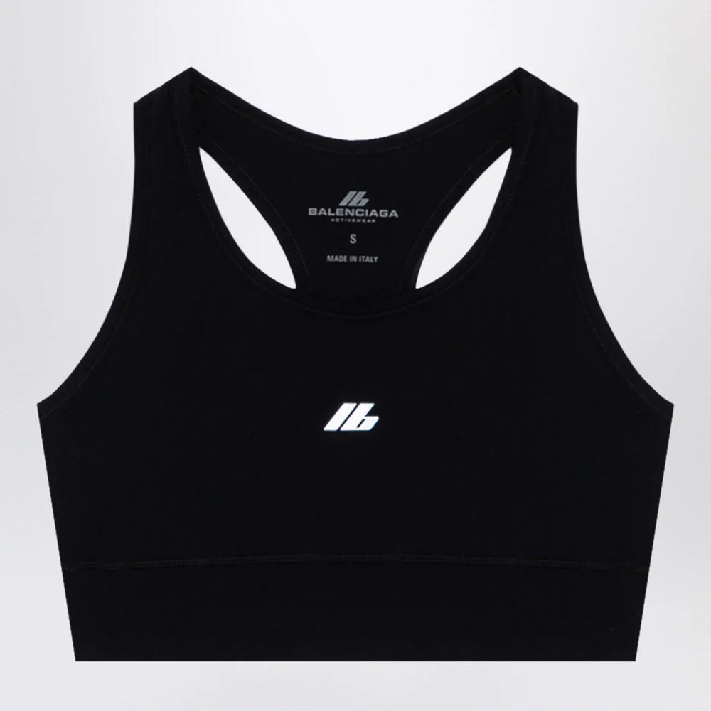 Balenciaga - Black Activewear sleeveless top in matt nylon blend Brand Tank S