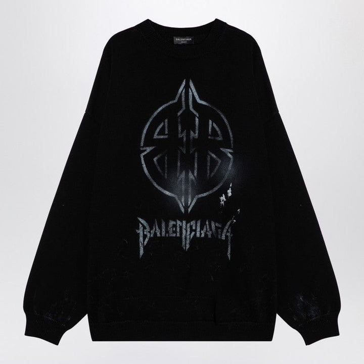 Balenciaga Topwear S Balenciaga Black cotton blend jumper with print Balenciaga Black cotton blend jumper with print Brand