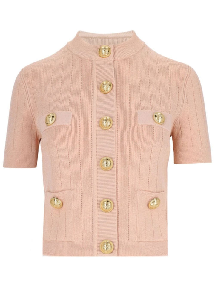 Balmain Topwear 38 Balmain Button Sweater Balmain Light Pink Sweater Brand