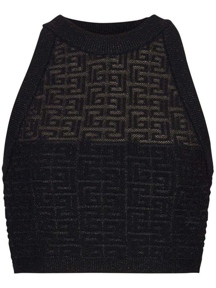 Balmain Topwear Balmain Halterneck Top Balmain Black Halterneck Top Brand
