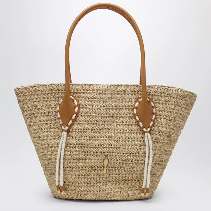 Christian Louboutin - Venus Tote Bag in Natural-Colored Raffia Brand Tote Bag U