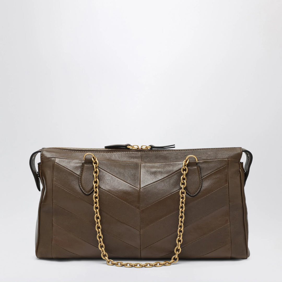Valentino Garavani - Panthea bag in tundra-colored nappa leather with chevron pattern Brand U