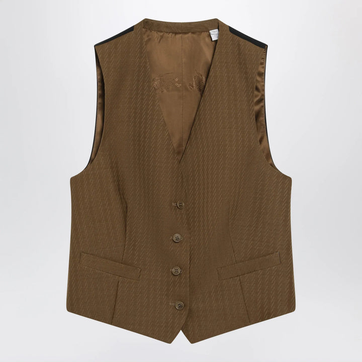 Burberry - Brown wool and mohair vest by Burberry Brand Vests 6 UK