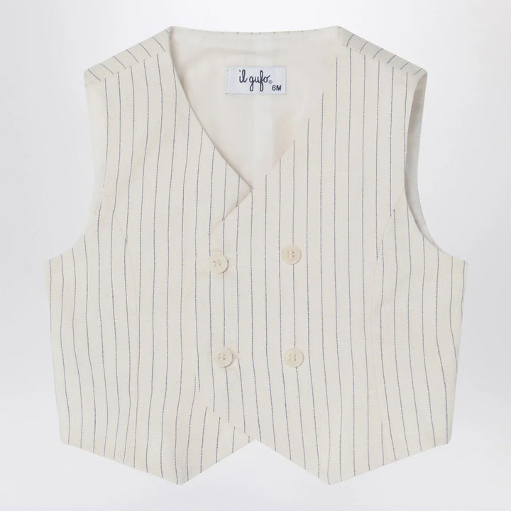 Il Gufo - Double-breasted vest in pinstriped cotton Brand Vests 6M