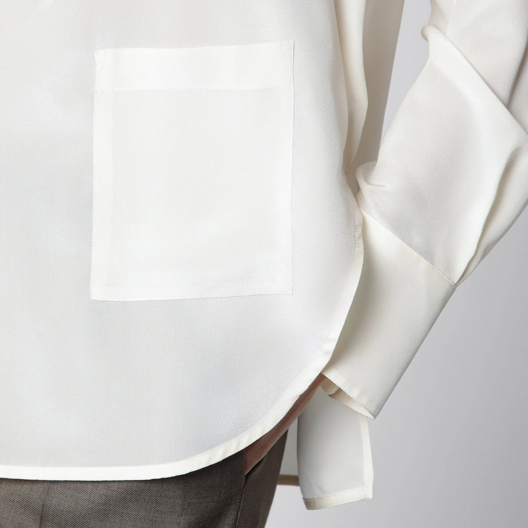 Victoria Beckham - Ivory Silk V-Neck Blouse Brand
