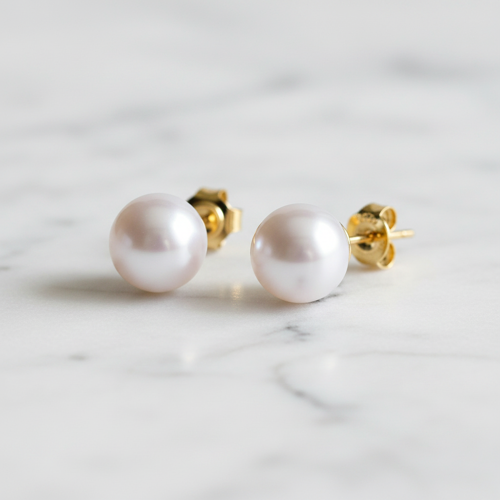 Cosmic Moon Studs – Marble