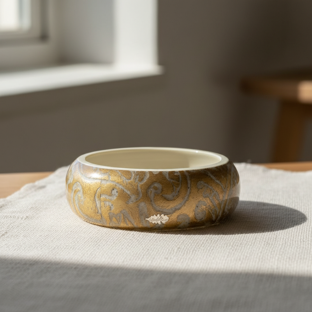 Damask Bangle on Linen