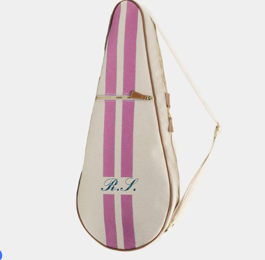 My Style Bags Personalised Glamour Tennis Bag - 08nt Stripes Pink