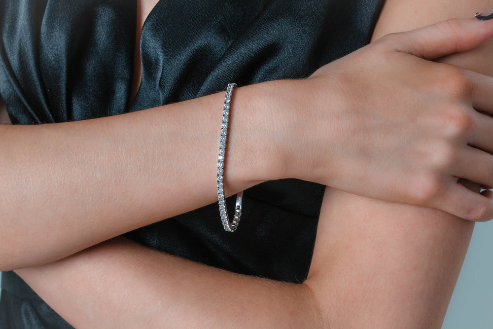 Georgini Bracelet Georgini Selena 3mm Tennis Bracelet Silver Large 19.5cm Brand